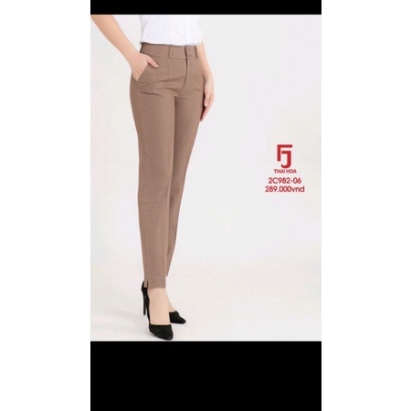 quần tây Thái Hòa ly chìm màu cà phê mã 982 vải mềm co giãn