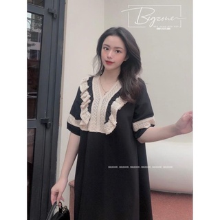 Váy bầu cố ren tay lỡ đầm bầu thiết kế công sở
