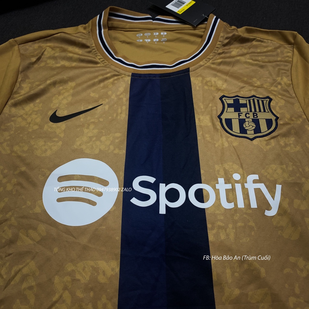 Áo Bóng Đá CLB Barca Sân Khách 2023 Màu Xám Cực Chất - Bộ Quần áo Barcelona 2023 Vải Thái Chuẩn Áo Thi Đấu