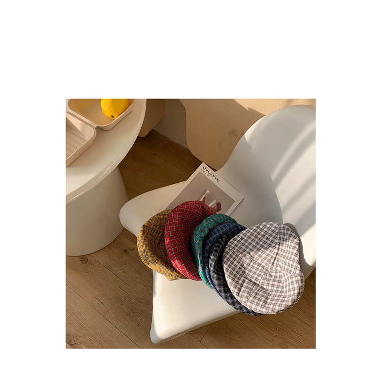 Mũ Nồi Kẻ Sọc Caro Xinh Xắn Dễ Thương Cho Nữ