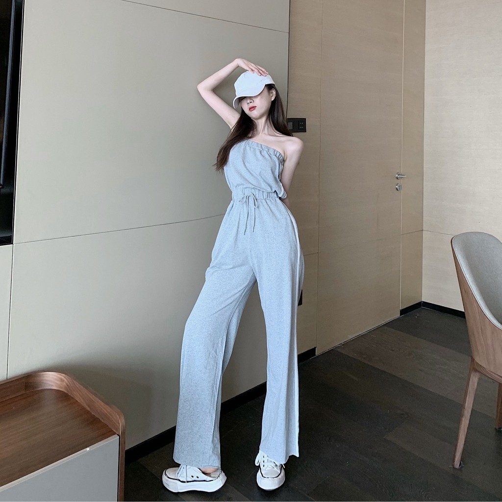 Set đồ liền thân xám đen