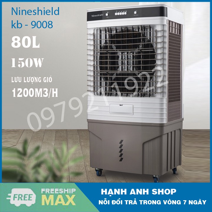 Quạt hơi nước Nineshield KB-9008 80L , Quạt điều hòa không khí [Bền Đẹp]