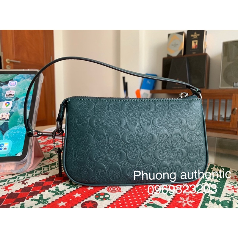 Túi Coach đeo vai cầm tay xanh ngọc AUTHENTIC