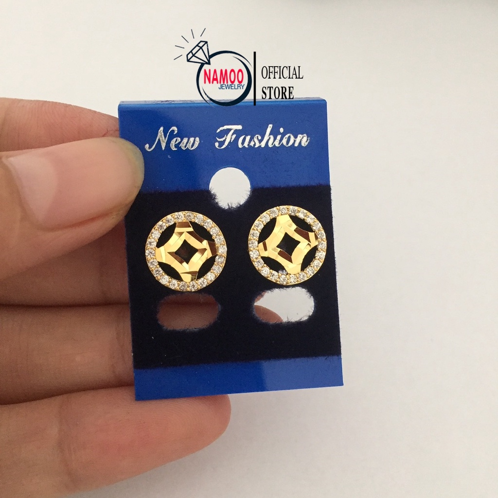Bông Tai Đính Đá, Khuyên Nụ Ngắn Đeo Sát Tai T363 Namoo Jewelry