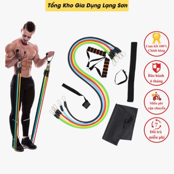 Dây ngũ sắc bộ 5 chiếc tập GYM đa năng full body - Dụng cụ dây kháng lực siêu bền tập thể dục thể hình tại nhà