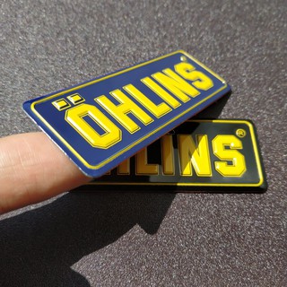 Tem nhôm dán Pô Ohlins 8x3cm