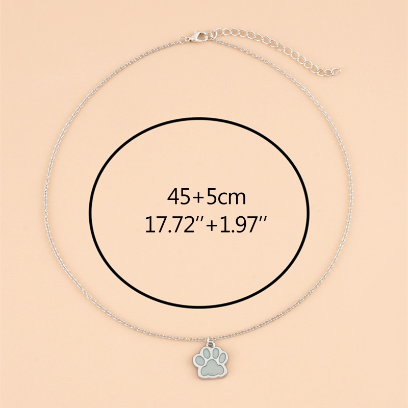 Vòng cổ Mặt Hình Dấu Chân Chó Phát Sáng Dễ Thương