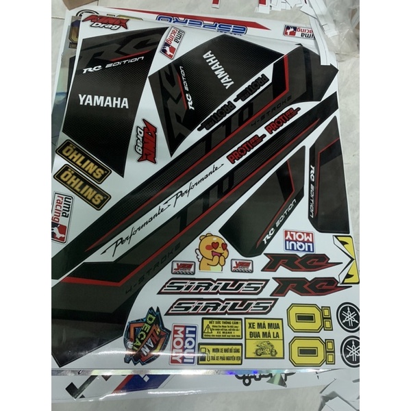 Tem sirius 110 RC xám đen đỏ 2017