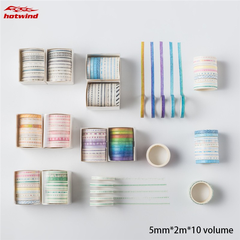 Set 10 Cuộn Băng Dính Trang Trí Họa Tiết Xinh Xắn
