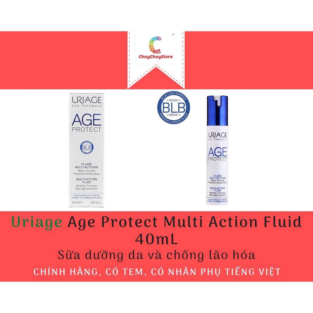 [TEM CTY] (Date 11.21) URIAGE Age Protect Multi Action Fluid 40mL - Sữa dưỡng chống lão hóa Cho Da Nhờn Và Hỗn Hợp 40mL