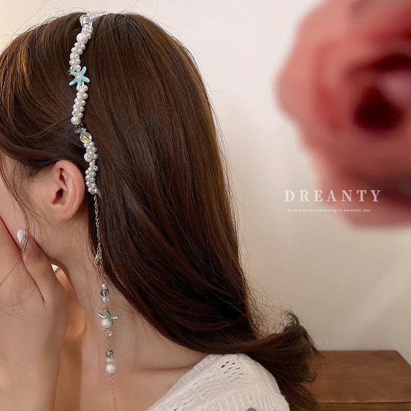 Cài Tóc Đính Hạt Ngọc Trai / Vỏ Sò / Sao Biển Kiểu Dáng Ngọt Ngào Xinh Xắn Cho Nữ