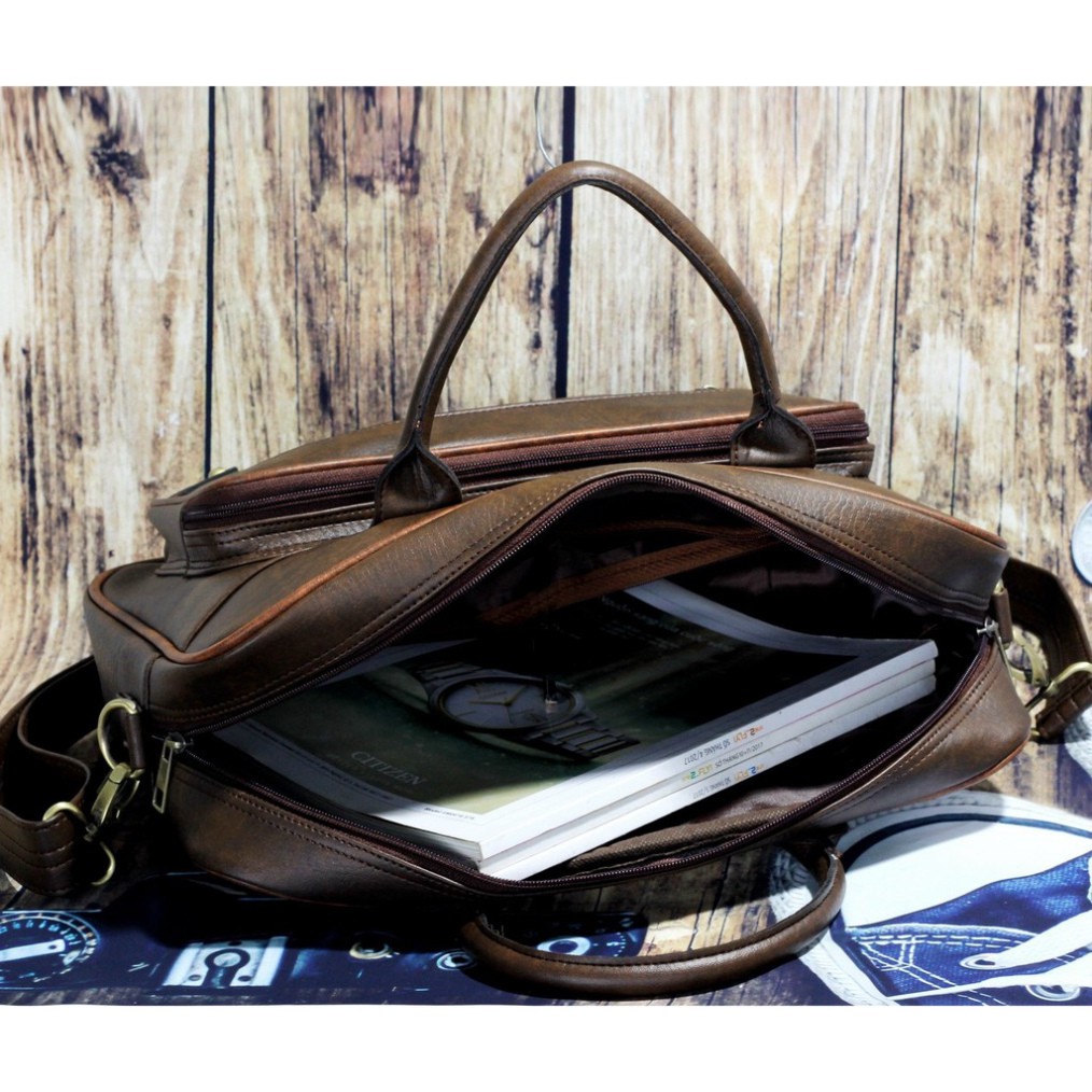 Cặp văn phòng CNT HQ12 cao cấp Nâu wmart | BigBuy360 - bigbuy360.vn