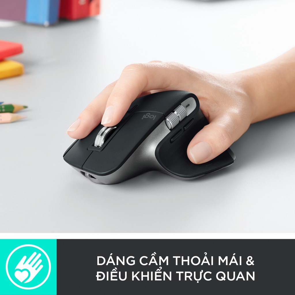 Chuột không dây Bluetooth Logitech MX Master 3 - form to, sạc nhanh, có bản cho Mac - Mia Store