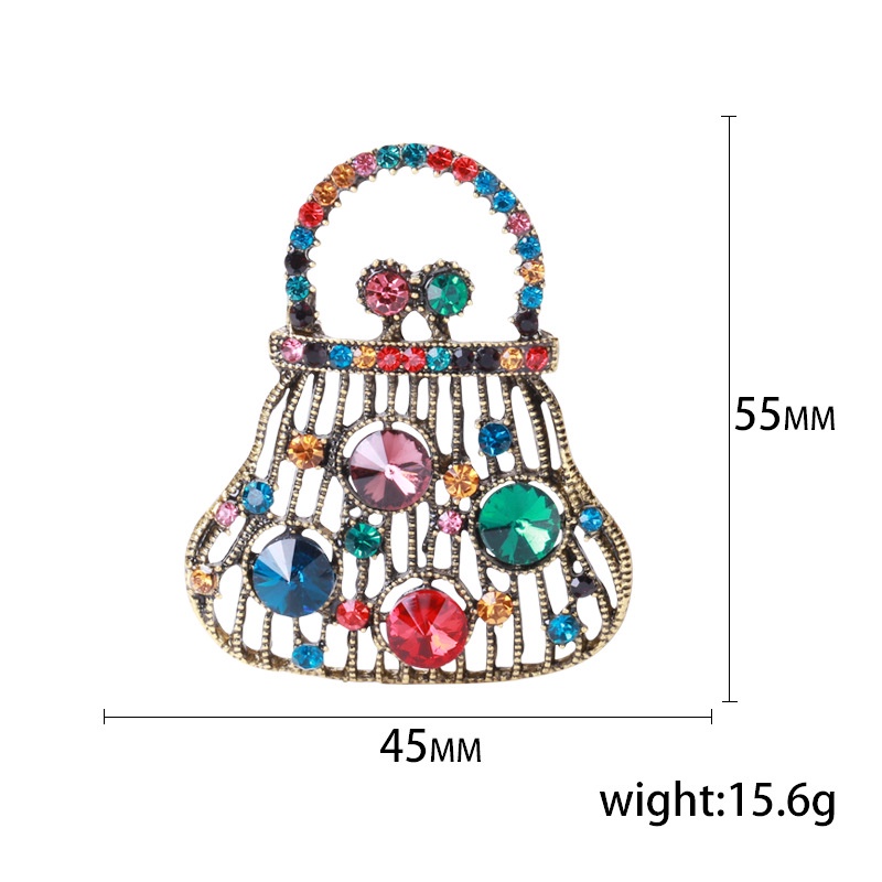 Ghim Cài Áo Hình Túi Xách Đính Đá Thời Trang Sang Trọng