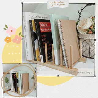 Giá Sách Gỗ Tối Giản Đựng Sách, Phụ Kiện, Trang Trí Bàn Làm Việc Bàn Học - Tiệm Ngựa Gỗ