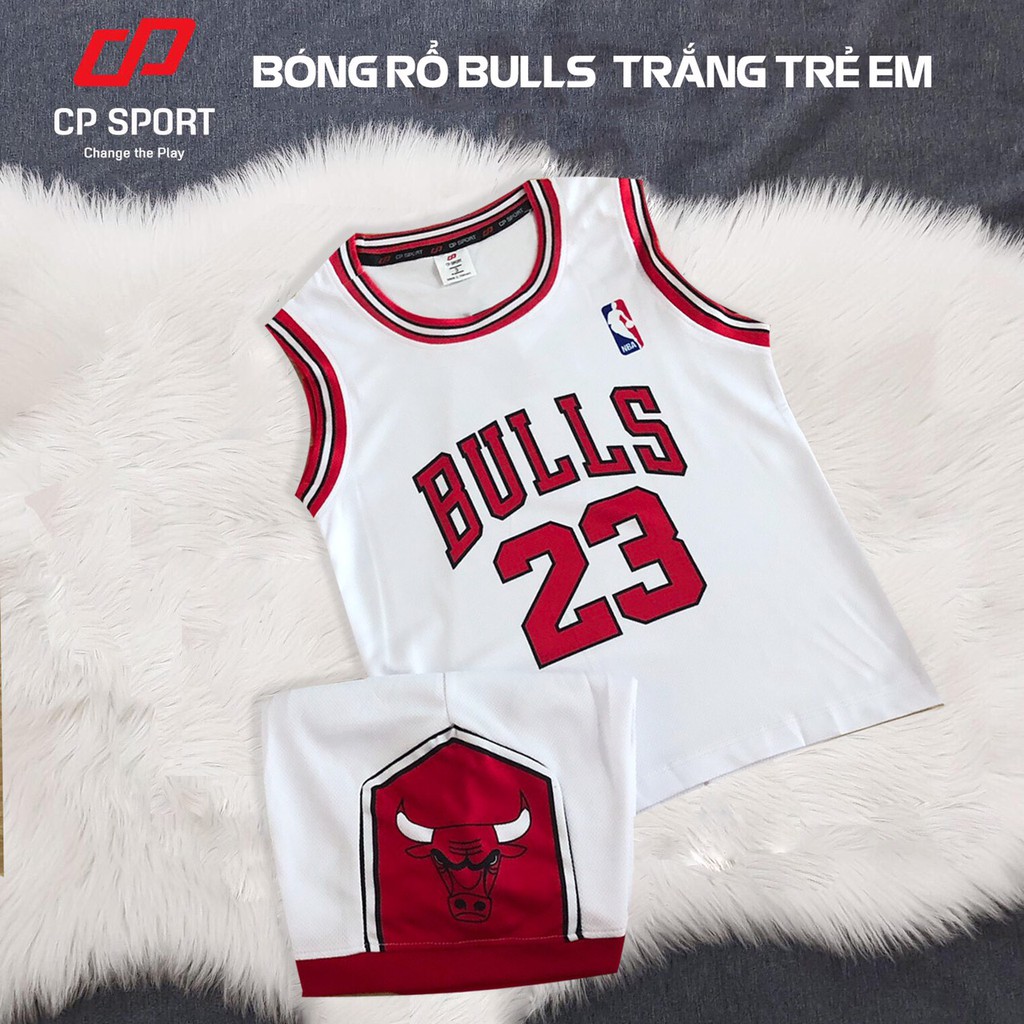Bộ quần áo bóng rổ cao cấp trẻ em Chicago Bulls đủ màu vải mè