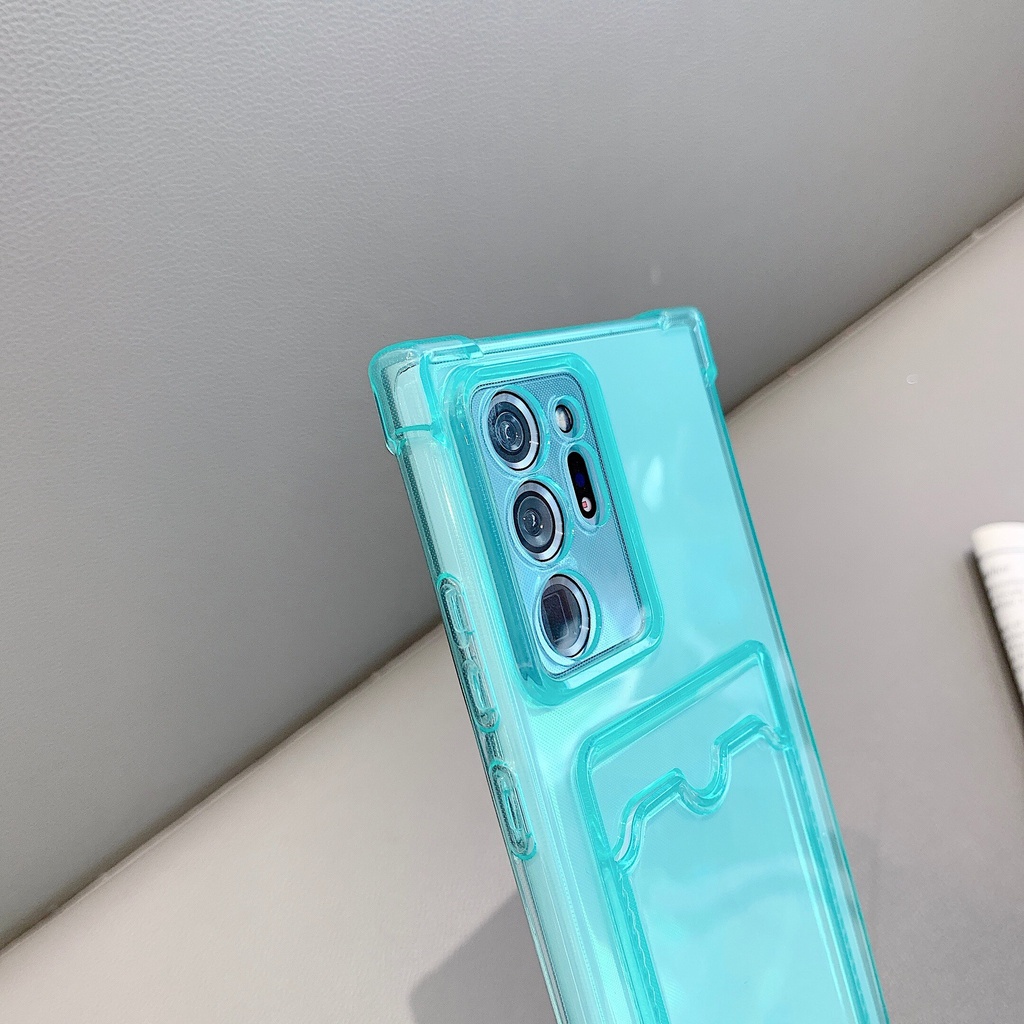 Ốp điện thoại silicon trong suốt có ngăn đựng thẻ cho Samsung Galaxy A32 5G A42 A12 A22 4G A22 5G A02S A10S M10S A03S