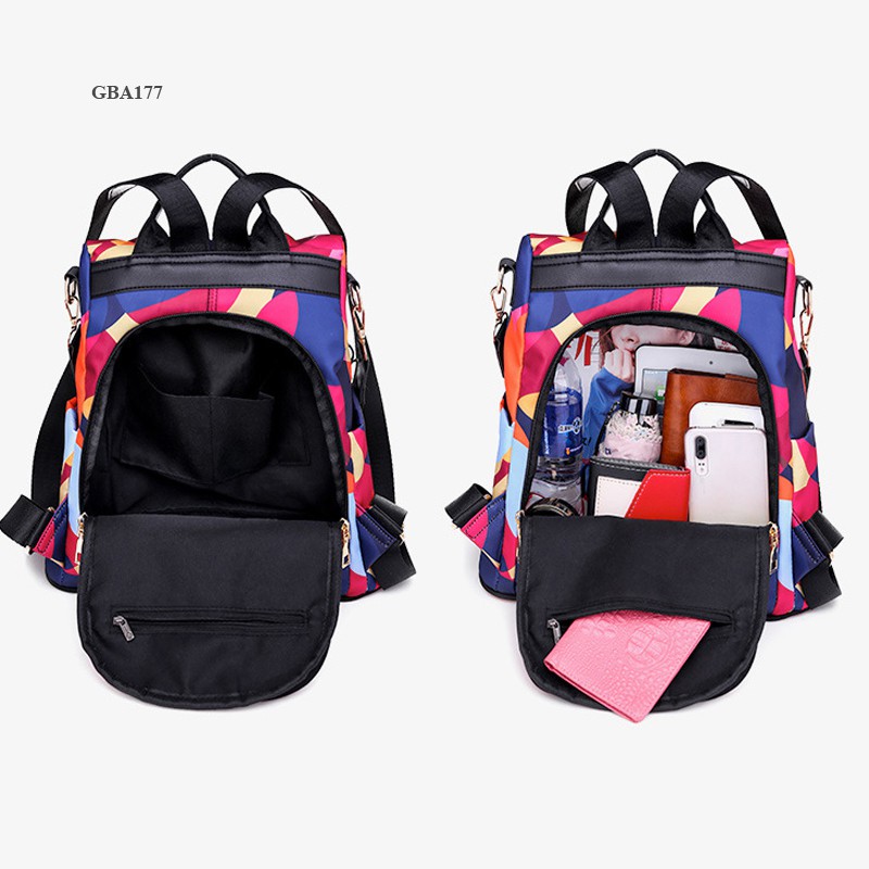 Balo kiêm túi xách, siêu nhẹ không thấm họa tiết bong bóng dạo phố, du lịch, đi học, đi làm GBA177