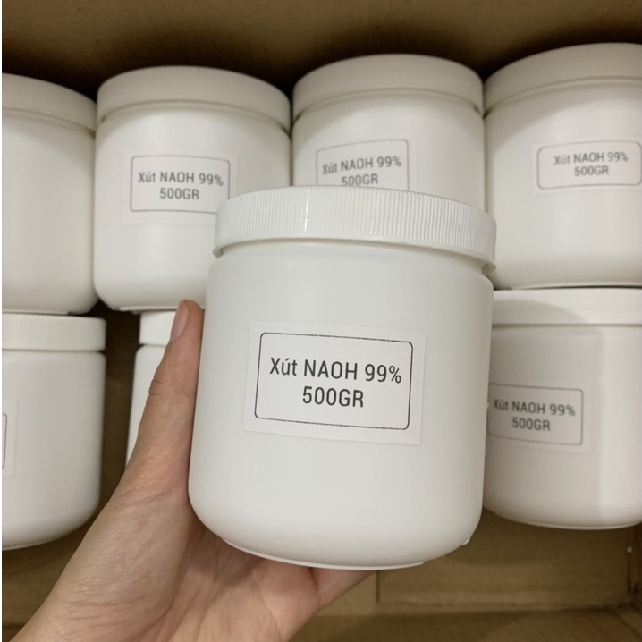 Xút vảy NAOH 99% -  Hàng Loại 1 Chuyên Dùng Làm Xà Phòng, Nguyên Liệu Mỹ Phẩm, Công Nghiệp Hóa Chất, Xử Lý Nước Hộp 500g