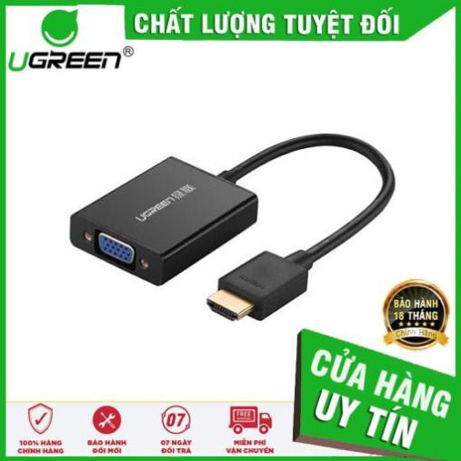 ✔HÀNG CHÍNH HÃNG ✔ Cáp chuyển HDMI sang VGA cao cấp Ugreen 40233 (Đen)