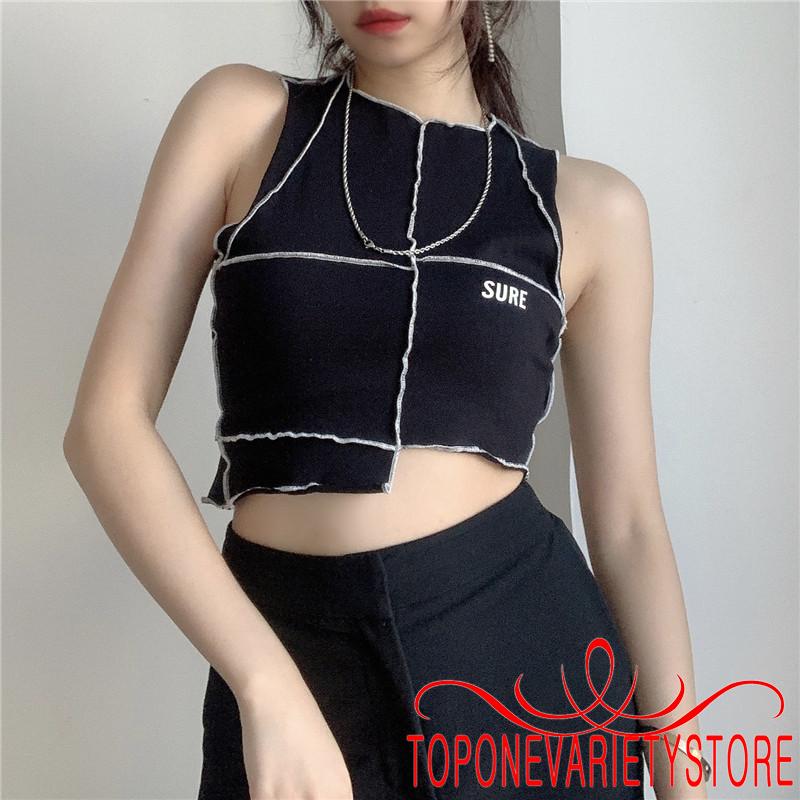 Áo Crop Top Cộc Tay Họa Tiết Hình Học Gợi Cảm Cho Nữ