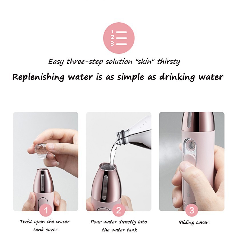 Bear portable mini handheld water replenishing instrument beauty Instrument timing spray - inhibiting bacterial BSY-A18C2