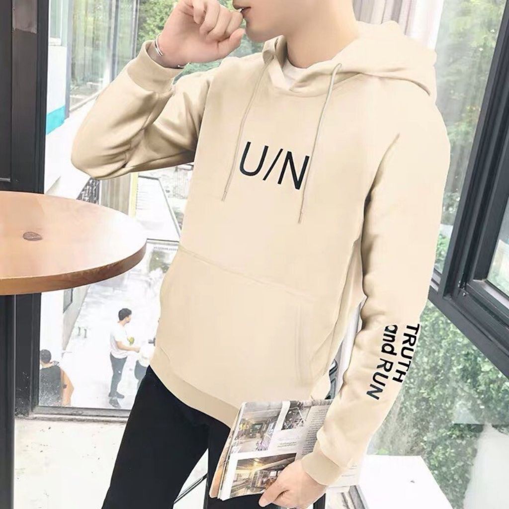 ÁO KHOÁC HOODIE NỈ UNISEX FORM RỘNG NAM IN KÝ TỰ UN MÙA KEM CỰC CHẤT