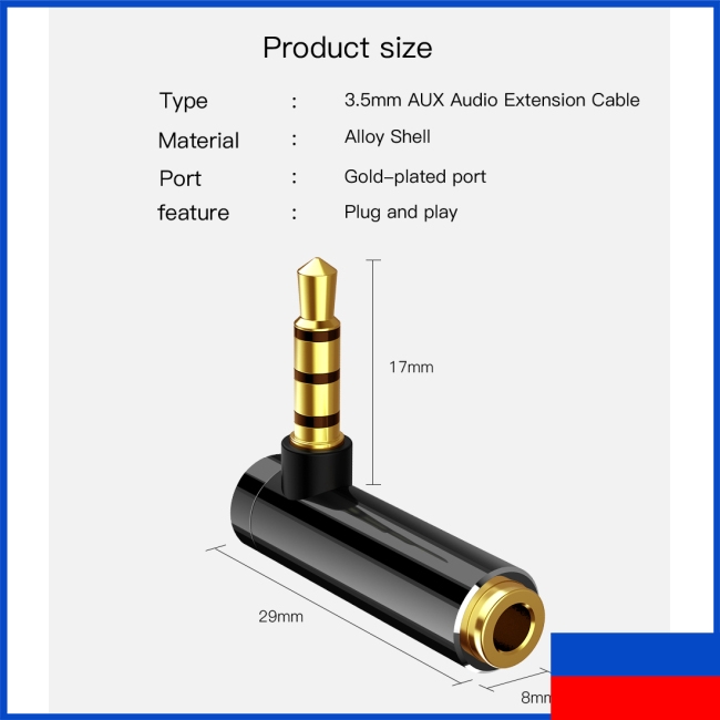 Đầu cắm tai nghe hình chữ L góc phải 90 độ 3.5mm chuyên nghiệp