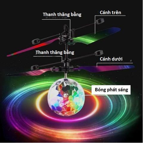 Quả Cầu Cảm Ứng Phát Sáng Quả Cầu Pha Lê Bay Sử Dụng Cổng Sạc USB