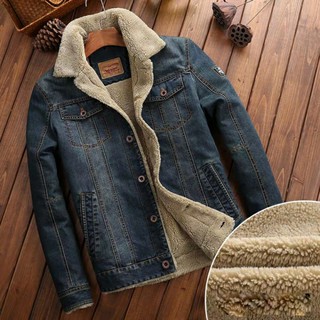Áo bò nam 🌈freeship🌈 giảm 35k nhập mã áo khoác jean nam cao cấp,lót lông