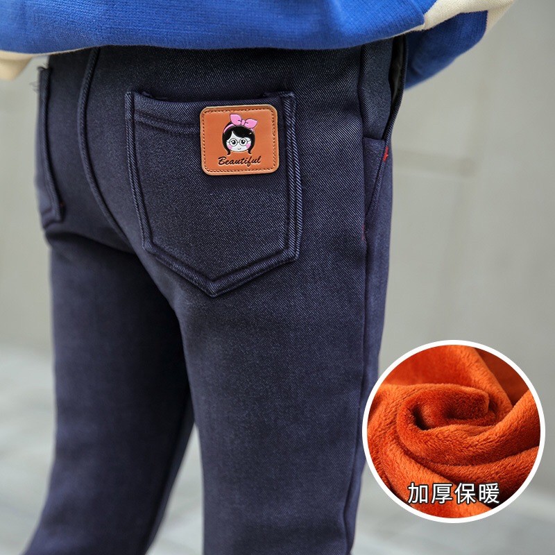 Quần Jeans lót nỉ mềm mại ấm áp