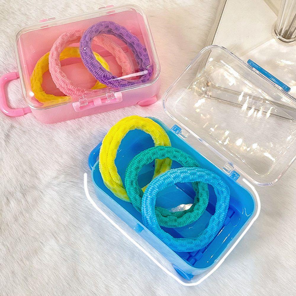 ROWANS Jewelry Organizer Creative Mini Transparent Rolling Travel Suitcase