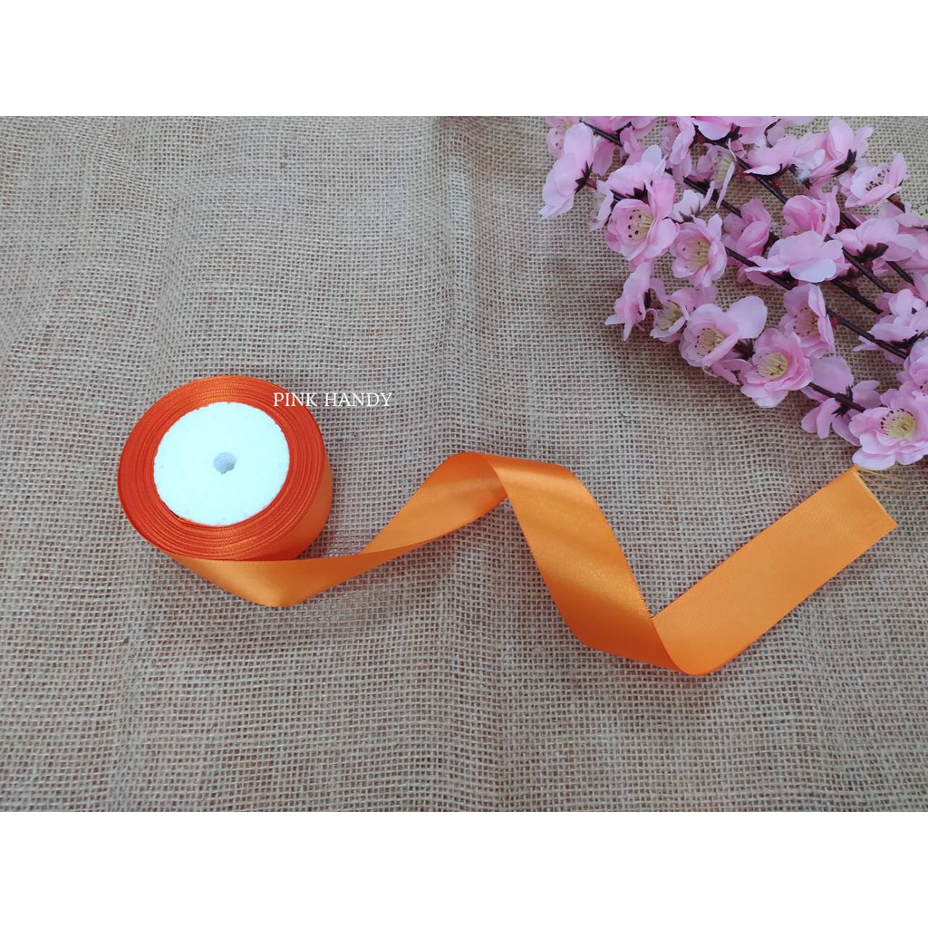 Dây ruy băng Satin, Lụa vải 4cm giá rẻ - Màu Cam