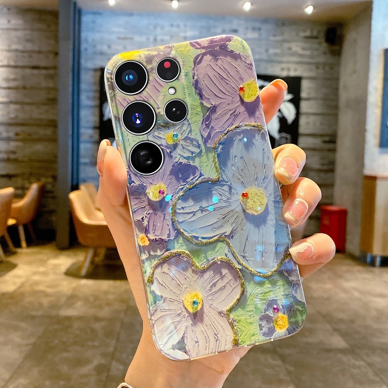 Ốp Điện Thoại Mềm Họa Tiết Tranh Sơn Dầu Hình Hoa Cho Samsung Galaxy S22 Plus S21 Plus UItra S20 S21 FE A51 A71