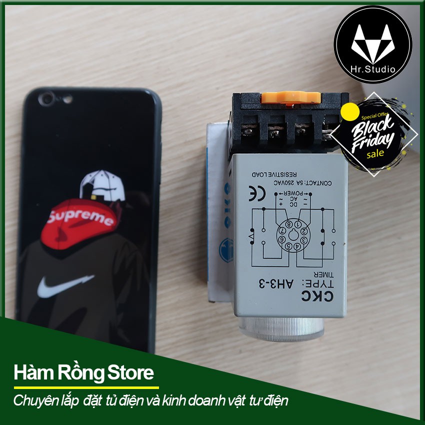 Bộ Rơle thời gian CKC 60phút Timer AH3-3 8 chân