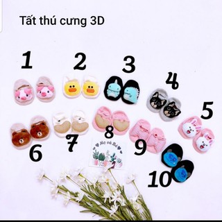 Tất hình thú 0 - 2 tuổi bé trai bé gái, tất hình thú chống trượt cho bé từ 0 - 2 tuổi
