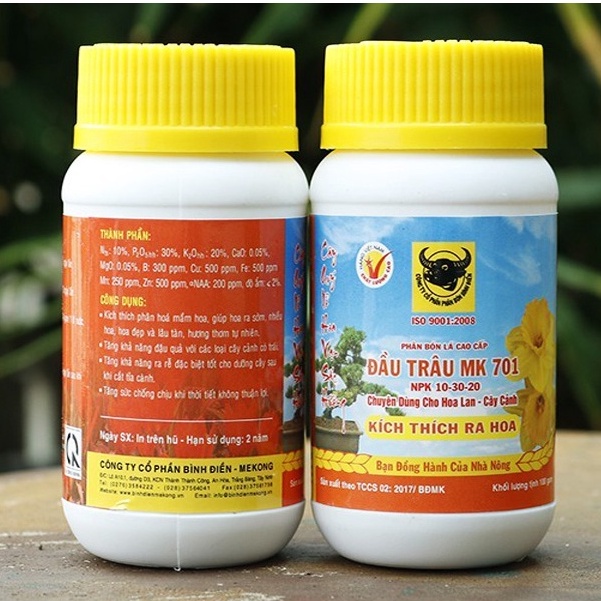 Phân Bón Đầu Trâu 701- Chuyên Hoa Kiểng Chai 100gram KNS701