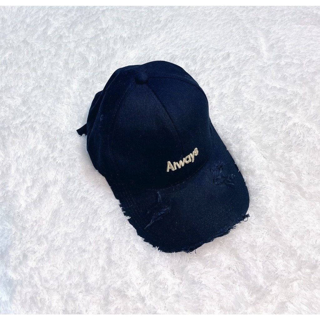 Mũ lưỡi trai rách thêu chữ Away unisex