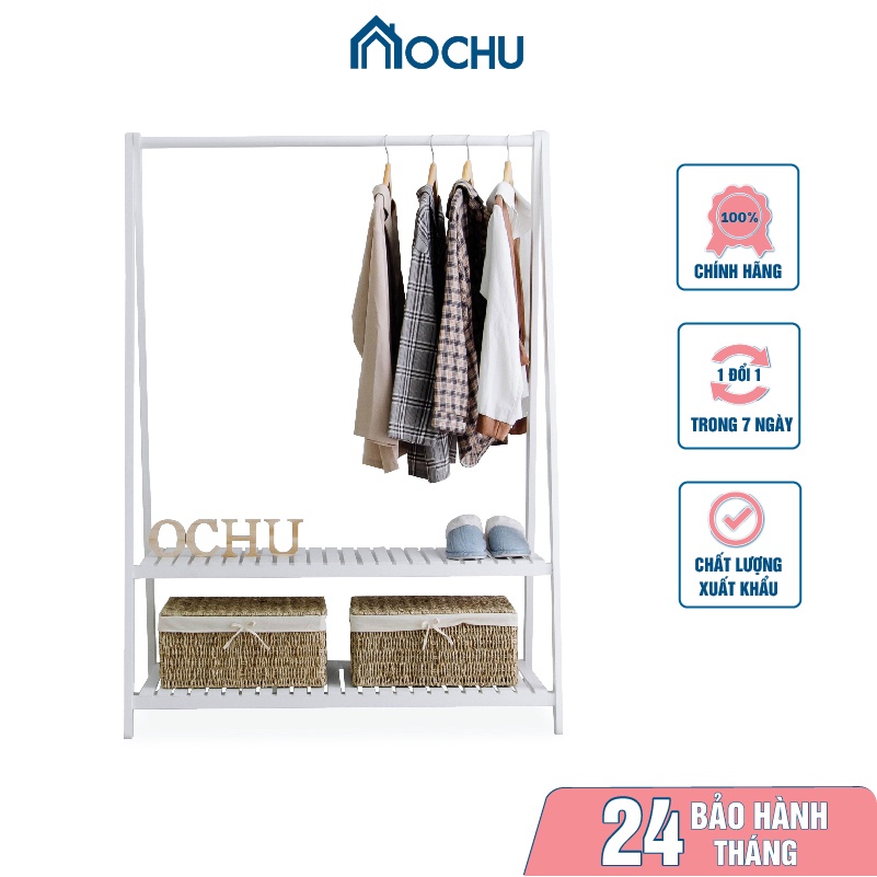 Giá Treo Quần Áo Bằng Gỗ Thông OCHU - A Hanger 2F Size M - White