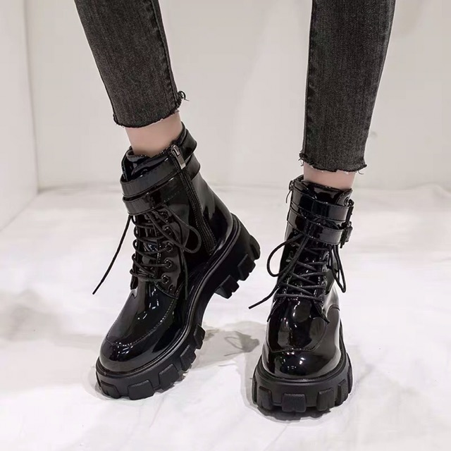 (Sẵn Bóng 36,38,39,40 )🔥Bốt Ulzzang cao cổ da PU độn đế phong cách cá tính thời thượng - kèm ảnh thật | BigBuy360 - bigbuy360.vn