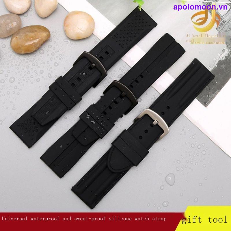 Dây Đeo Đồng Hồ Thể Thao Bằng Silicone Chống Thấm Nước Cho Seiko Panaheid 22 24mm
