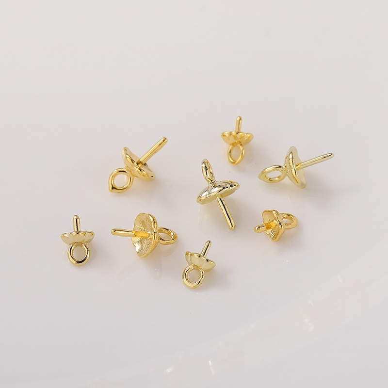 Mặt Dây Chuyền Bằng Đồng Mạ Vàng 14K Hình Hoa Đính Ngọc Trai diy