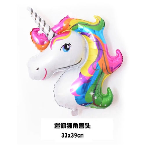 Bong bóng phôi nhôm hình đầu kỳ lân màu cầu vồng
