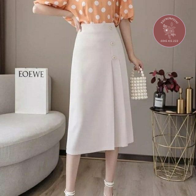 Chân Váy Midi Chữ A - Chân Váy Công Sở Dài Qua Gối Siêu Sang Chảnh-m704