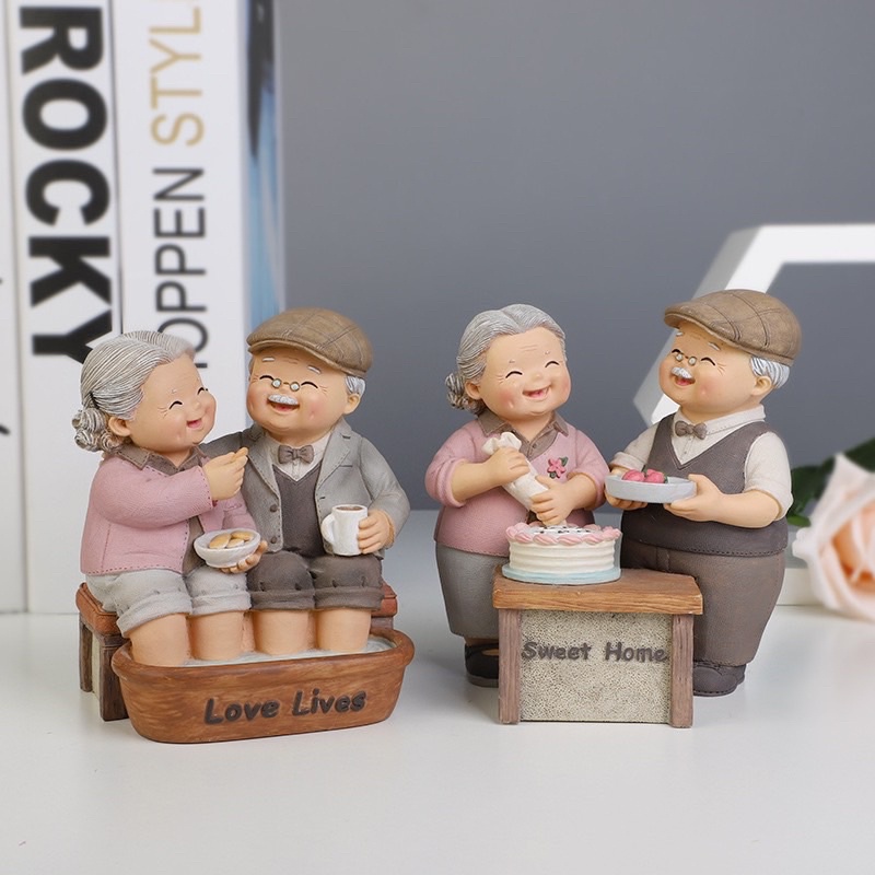 Tượng Ông Bà  đáng yêu   Decor-Home