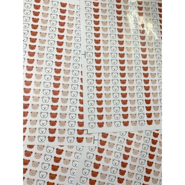 Sticker Hàn Quốc Gấu dán bình sữa, đồ dùng cho bé