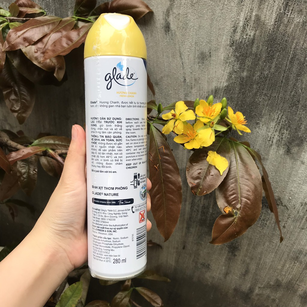 Bình xịt Thơm phòng GLADE hương chanh 280ml(hàng cty Johnson & son)