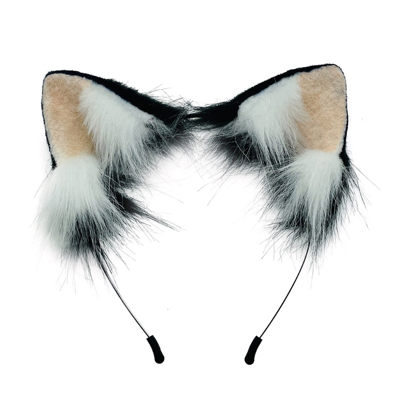 Băng Đô Tai Sói Lông Xù Handmade Hóa Trang Halloween / Giáng Sinh