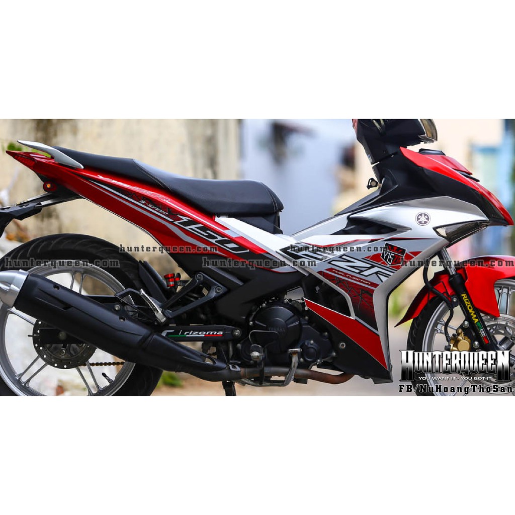 Tem rời Ex 150, phiên bản Y15ZR bạc đỏ, decal chống nước, không bong tróc phai màu