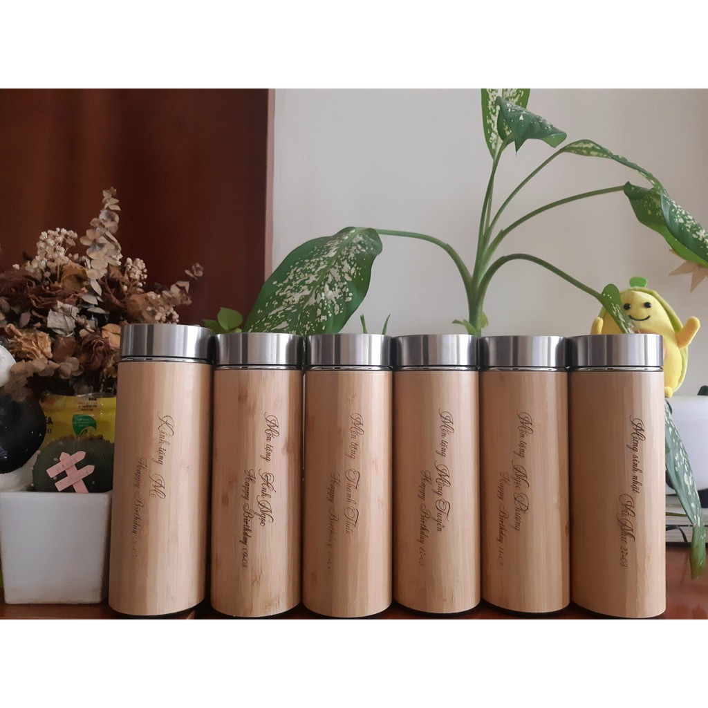 BÌNH GIỮ NHIỆT TRE ️🍀SẢN PHẨM BẢO VỆ MÔI TRƯỜNG 🍀 Dung tích 450ml 🍀 Cam kết chất lượng - 1 đổi 1 🍀